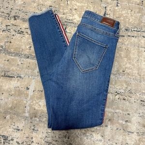 High rise crop super skinny jeans